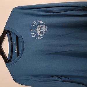 Project Rock Under Armour long sleeve t-shirt, Large, teal and white